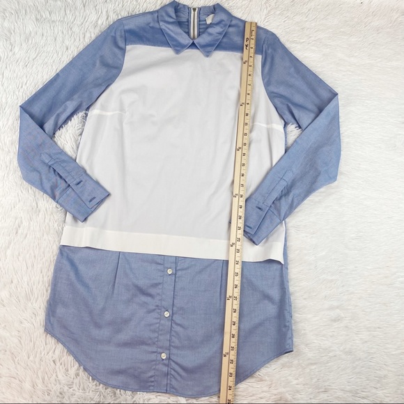 Thakoon Addition long sleeve color block shirt dress in blue - Picture 3 of 8